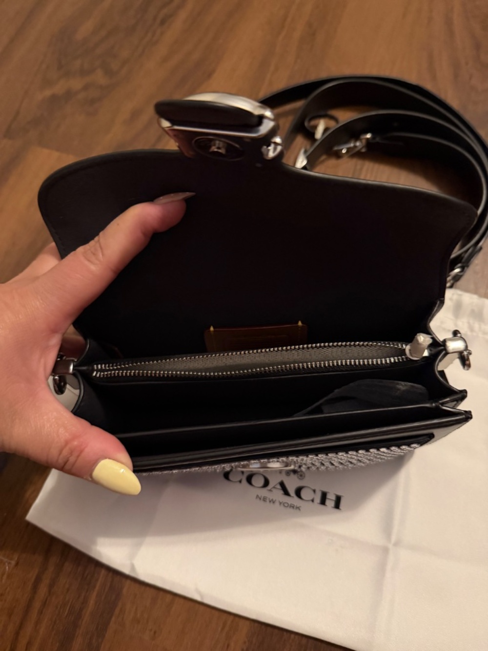 Coach Tabby Shoulder Bag 20 With Crystals in Black - Picture 6 of 9